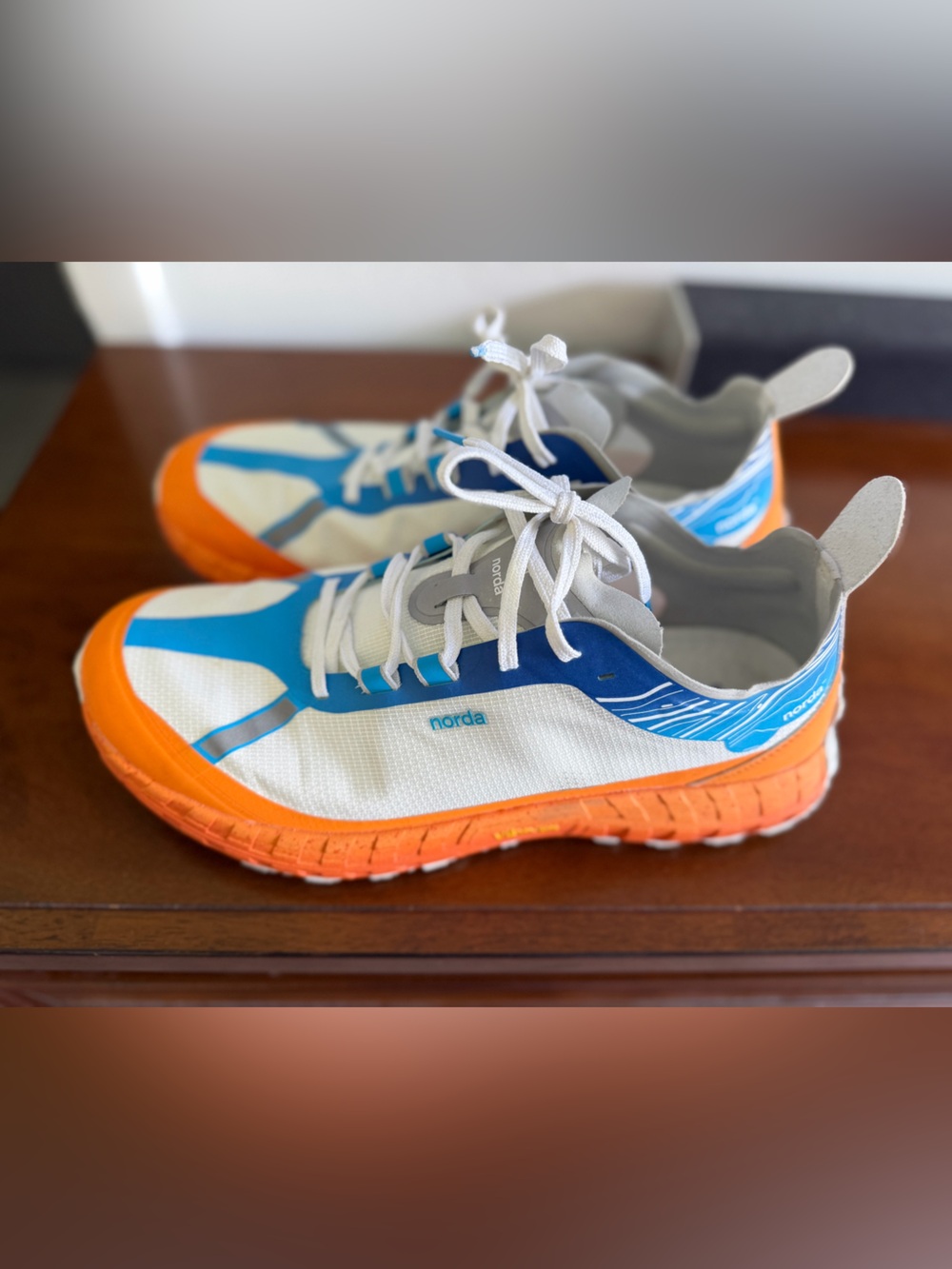 NORDA Men’s  Orange, Blue & White Athletic Sneakers